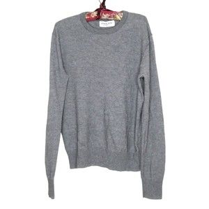Everlane Women's Size L Gray Long Sleeve Crew Neck Cotton Cashmere Blend SPOT